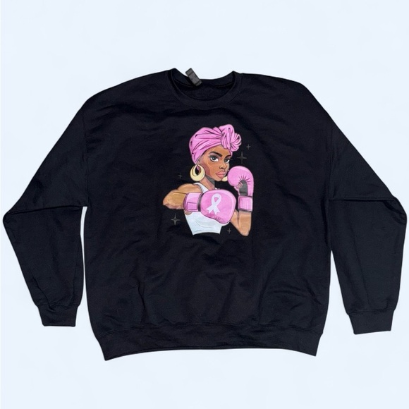 Gildan Tops - Breast Cancer Awareness Sweatshirt | XL | Pink Ribbon Boxing Gloves Pullover